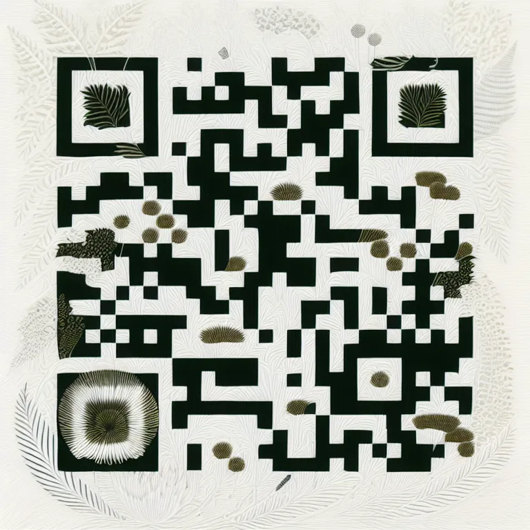 AI QR art in the botanical linocut style preset; it encodes makeqr.art