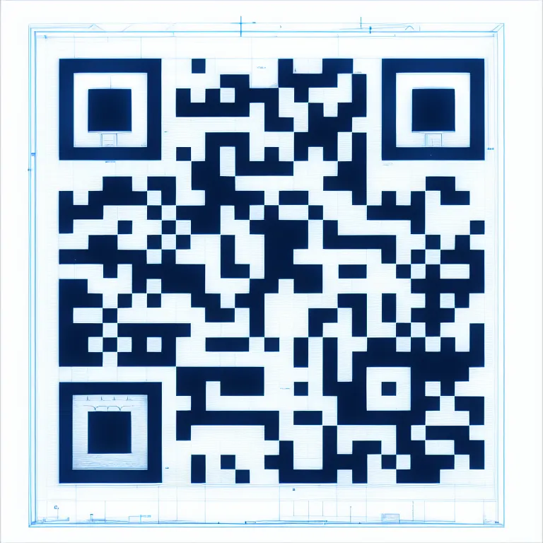 AI QR art in the blueprint style preset; it encodes makeqr.art