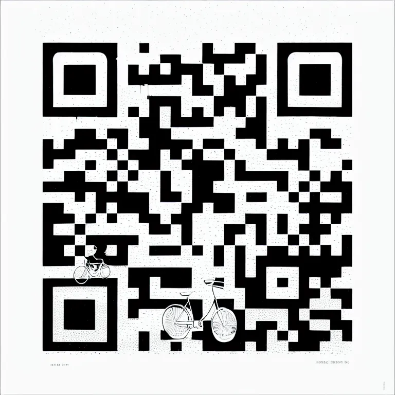 AI QR art in the riso print style preset; it encodes makeqr.art
